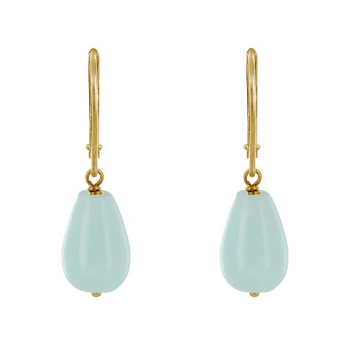 Boucles d'Oreilles Dormeuse Plaqué Or Goutte d'Amazonite - LES POULETTES BIJOUX - Modalova
