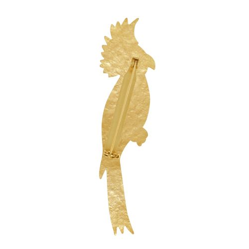 Broche Laiton Doré Perroquet Martelé - LES POULETTES BIJOUX - Modalova