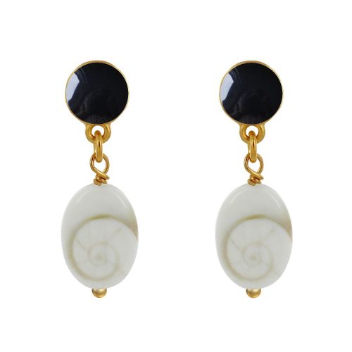Boucles d'Oreilles Laiton Doré Rond Coloré et Oil de Sainte L - LES POULETTES BIJOUX - Modalova