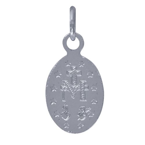 Pendentif 925 Petite Médaille Ovale Vierge Miraculeuse - LES POULETTES BIJOUX - Modalova