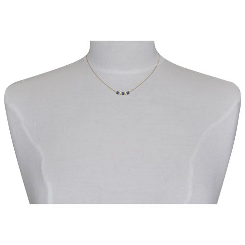 Collier Gold Filled Trois Petits Cubes de Saphir - LES POULETTES BIJOUX - Modalova