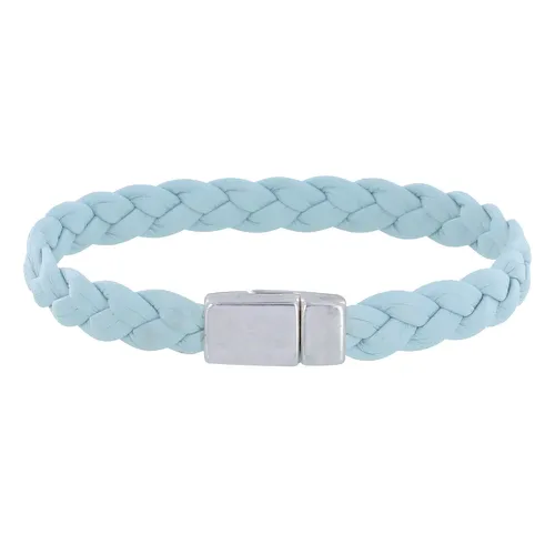 Bracelet Tresse en Cuir de Chèvre Ciel 7mm - LES POULETTES BIJOUX - Modalova