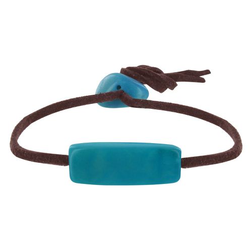 Bracelet Tagua Lien en Suédine Marron - LES POULETTES BIJOUX - Modalova