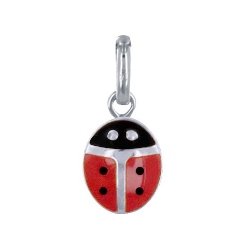 Pendentif 925 Coccinelle Rouge et Noire - LES POULETTES BIJOUX - Modalova