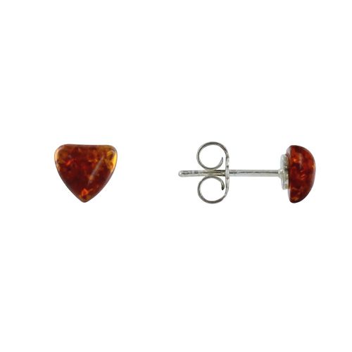 Boucles d'Oreilles Clous Argent Petit Coeur d'Ambre - LES POULETTES BIJOUX - Modalova