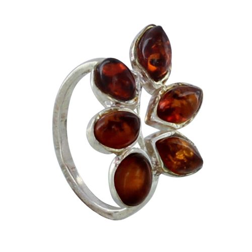 Bague Argent 925 Feuillage d'Ambre - taille 54 - LES POULETTES BIJOUX - Modalova