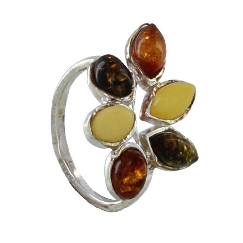 Bague Argent 925 Feuillage d'Ambre 3 Couleurs - taille 59 - LES POULETTES BIJOUX - Modalova