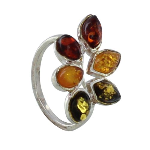 Bague Argent 925 Feuillage d'Ambre 3 Couleurs - taille 59 - LES POULETTES BIJOUX - Modalova