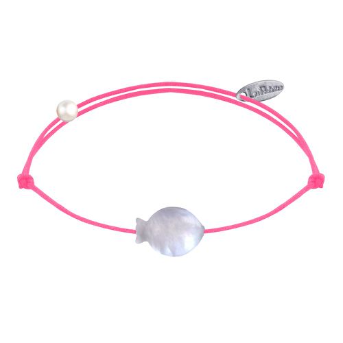 Bracelet Lien Petit Poisson en Nacre - Rose Fluo - LES POULETTES BIJOUX - Modalova