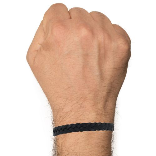 Bracelet Cuir Tréssé Plat Fermoir Acier Inoxydable - LES POULETTES BIJOUX - Modalova