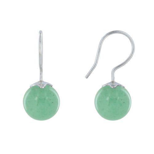 Boucles d'Oreilles Argent Billes d'Aventurine - LES POULETTES BIJOUX - Modalova