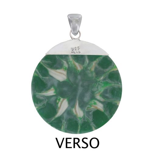 Pendentif Argent 925 Disque Fleur Coquillage - LES POULETTES BIJOUX - Modalova