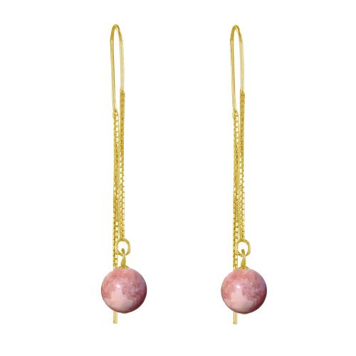 Boucles d'Oreilles Chainette Argent 925 Doré et Perles de Rho - LES POULETTES BIJOUX - Modalova