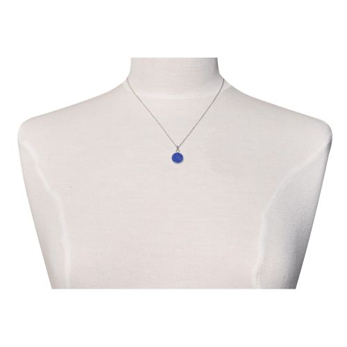 Pendentif Argent 925 Rond Lisse de Lapis Lazuli - LES POULETTES BIJOUX - Modalova