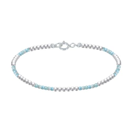 Bracelet Argent 925 Perles et Larimar Facetté M1 - LES POULETTES BIJOUX - Modalova