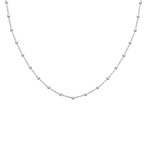 Collier 925 Rhodié et Billes Simple 3mm - LES POULETTES BIJOUX - Modalova