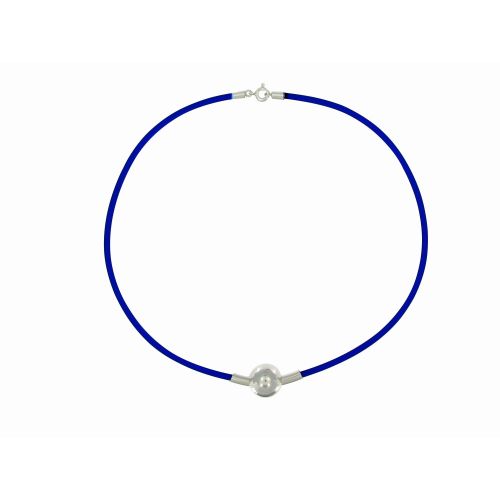 Collier Bulles Argent Lien Navy Transparent - LES POULETTES BIJOUX - Modalova