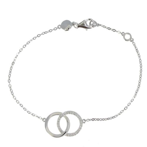 V Bracelet Deux Anneaux et Strass - LES POULETTES BIJOUX - Modalova
