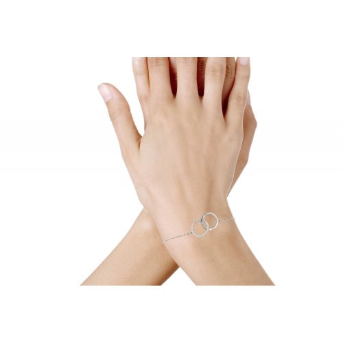 V Bracelet Deux Anneaux et Strass - LES POULETTES BIJOUX - Modalova
