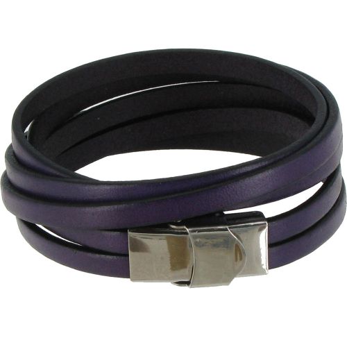 Bracelet Cuir et Fermoir Acier Inoxydable - Colors - LES POULETTES BIJOUX - Modalova