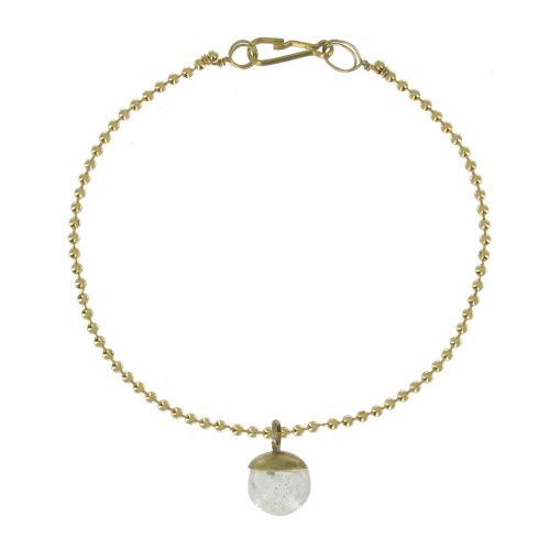 Bracelet Laiton Petite Bulle Pâte de Verre Cristal - LES POULETTES BIJOUX - Modalova