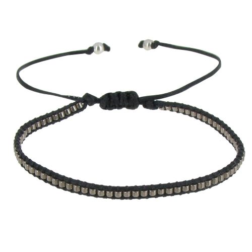 Bracelet Perles Argentées Lien Tréssé - LES POULETTES BIJOUX - Modalova