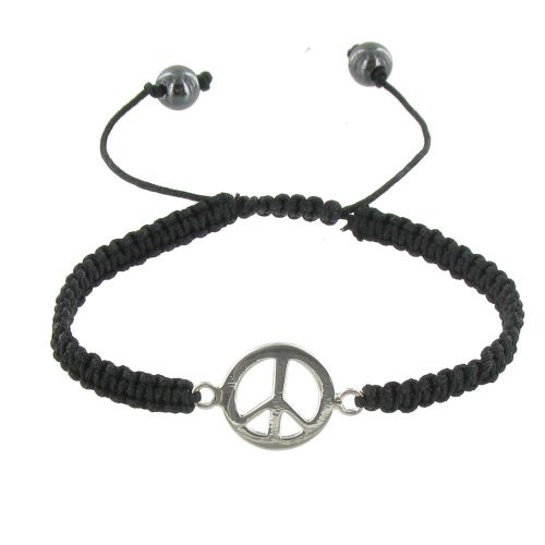 V Bracelet Argent Peace and Love Lien Tréssé - LES POULETTES BIJOUX - Modalova