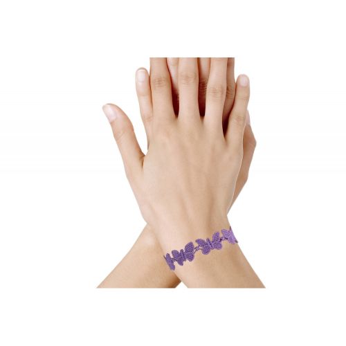 V Cruciani Bracelet Dentelle Papillons Lilas Intense - LES POULETTES BIJOUX - Modalova