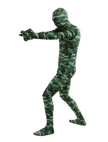 Costume de zentai envelopp unisexe en lycra spandex multicolore camouflage vert fonc Dguisements Halloween - Milanoo - Modalova