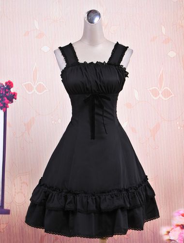 Robe noire classique Lolita; coton une pice;sans manches Dguisements Halloween - Milanoo - Modalova