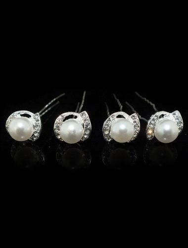 Accessoires de bijoux de cheveux de mariage perles de strass blanc - Milanoo FR - Modalova