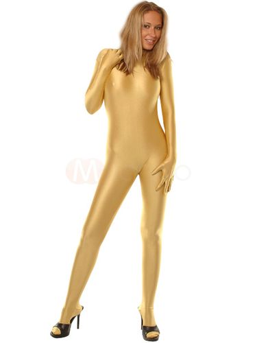Spandex Lycra Gold Zentai Catsuit Dguisements Halloween - Milanoo - Modalova