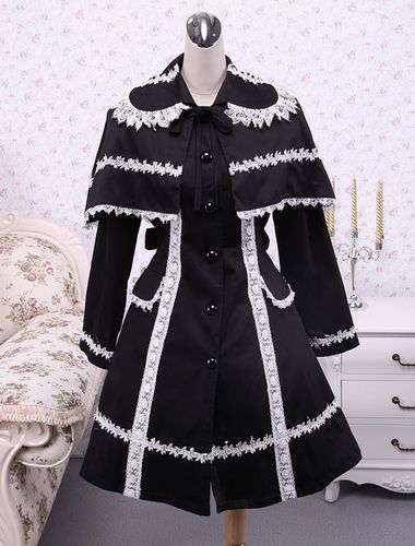 Manteau lolita doux en coton avec dentelle et chle Dguisements Halloween - Milanoo - Modalova