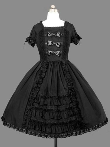Robe lolita sduisante en 100% coton gothique col carr Dguisements Halloween - Milanoo - Modalova