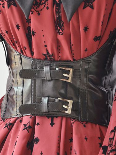 Ceinture corset Steampunk Chic Lolita Boucle noire en cuir Synthtique Dguisements Halloween - Milanoo - Modalova