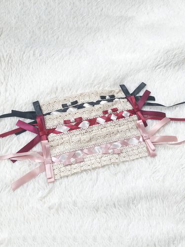 Doux Lolita Accessoires Rose Dentelle Polyester Fibre Arc Noeud Divers Dguisements Halloween - Milanoo - Modalova