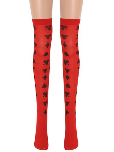 S Saloon Bas Rouge Poke Genou Chaussettes Hautes Halloween Cosplay Costume Accessoires - Milanoo FR - Modalova