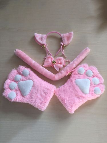 Sweet Lolita Accessories Pink Cats Oreilles Gants Queue Ensemble de 3 pices Accessoires Lolita Tenues - Milanoo FR - Modalova