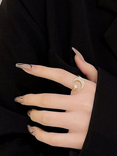 Bague en or clair Bijoux de doigt en mtal rond brillant strass cristal s bijoux - Milanoo FR - Modalova