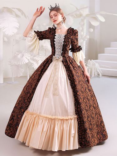 Caf marron rtro Costumes Polyester robe s Royal Marie Antoinette Costume mascarade robe de bal - Milanoo - Modalova