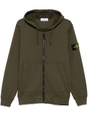 Logo Cotton Zipped Hoodie - Stone Island - Modalova