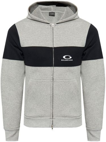 Logo Cotton Zipped Hoodie - Balenciaga - Modalova