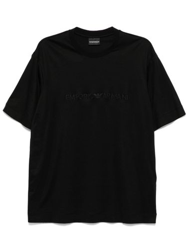 Embroidered Logo T-Shirt - Emporio Armani - Modalova