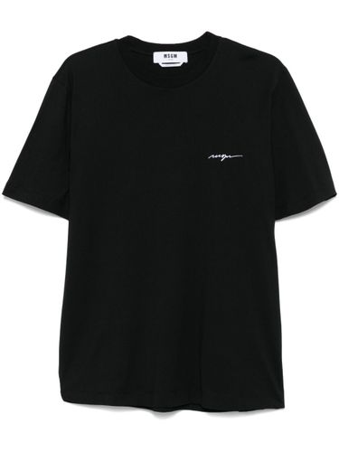 MSGM Cotton T-Shirt With Logo - MSGM - Modalova