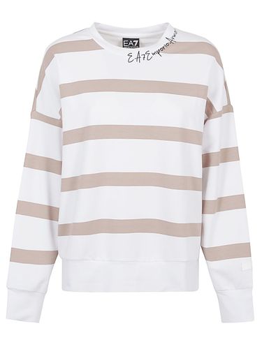 Cotton Crewneck Sweatshirt - EA7 EMPORIO ARMANI - Modalova