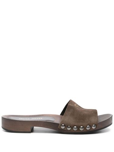 Miu Miu Suede Leather Sandals - Miu Miu - Modalova