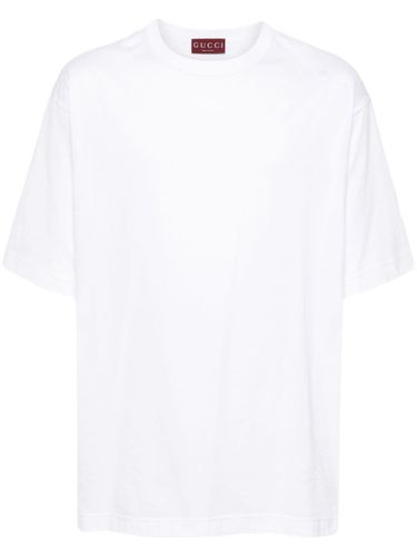 Embroidered Logo Cotton T-Shirt - Gucci - Modalova