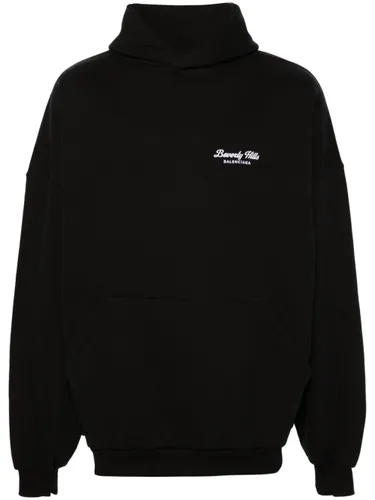Balenciaga Logo Cotton Hoodie - Balenciaga - Modalova