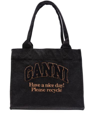 GANNI Large Denim Tote Bag - GANNI - Modalova