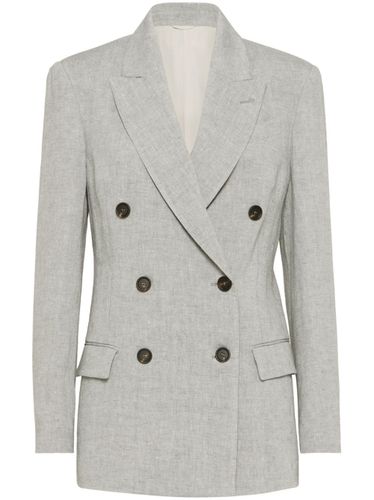 Linen Double-Breasted Jacket - Brunello Cucinelli - Modalova